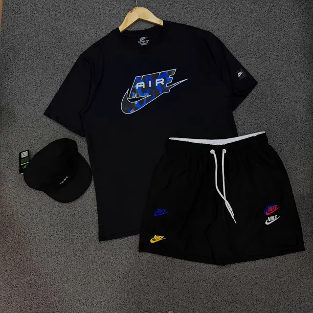 Kit Nike Air Camiseta Bermuda Dri-Fit e Boné